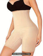 Faja strapless microfibra tipo short moldeadora negro y beige tallas S M L XL
