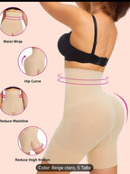 Faja strapless microfibra tipo short moldeadora negro y beige tallas S M L XL