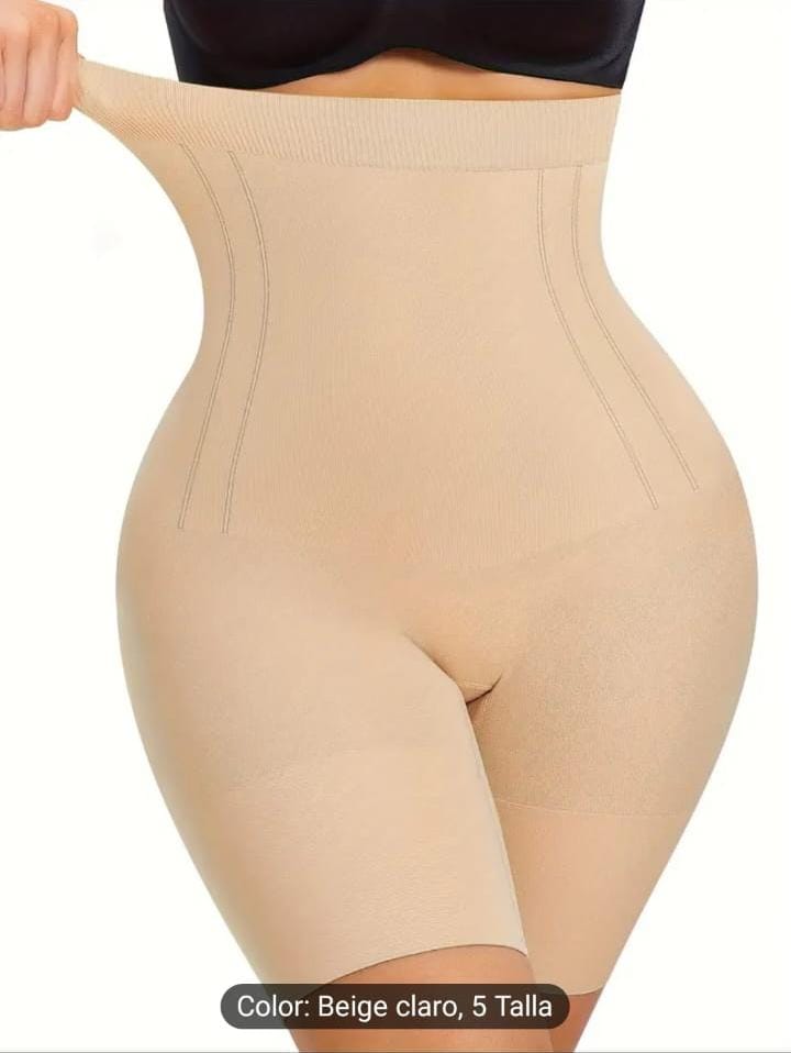 Faja strapless microfibra tipo short moldeadora negro y beige tallas S M L XL