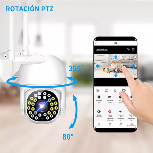 Cámara seguridad WiFi 360° Full HD exterior IP66 Ecuador