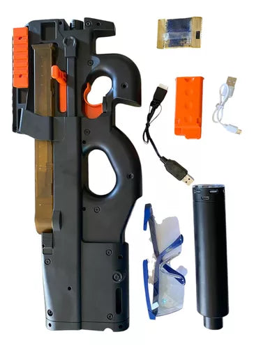Lanzador Hidrogel P90 | Luces LED + Sonido + Mira + 500 Bolitas Incluidas