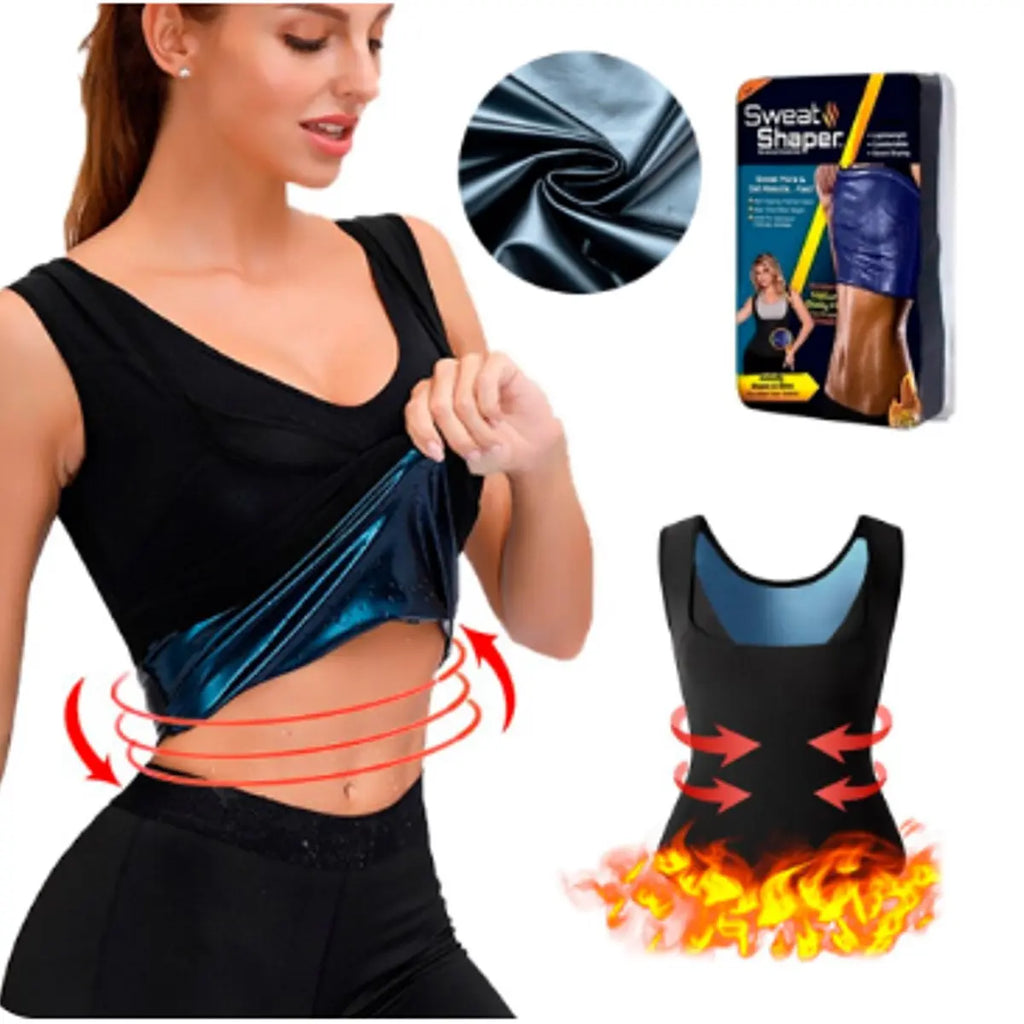 Chaleco sauna reductor faja quemagrasa mujer tallas S-M L-XL 2XL-3XL moldea cintura 