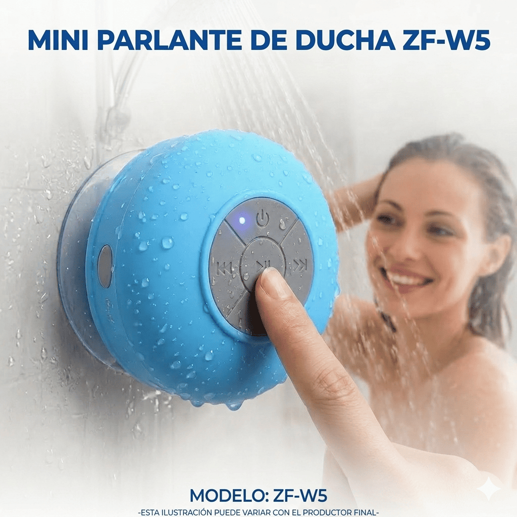 Parlante de Ducha Bluetooth - Resistente al Agua IPX4 con Manos Libres - AUREVAX