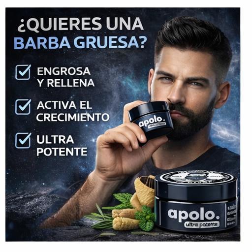 Apolo Ultra Potente 80ml – Bálsamo estimulante para crecimiento y densidad de barba masculina