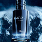 Perfume Sauvage Dior masculino aromático fougère notas bergamota cedro ambroxan duración 4-6 horas
