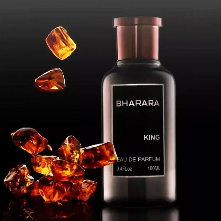 Perfume Bharara King masculino oriental amaderado ámbar sándalo especias lujo 