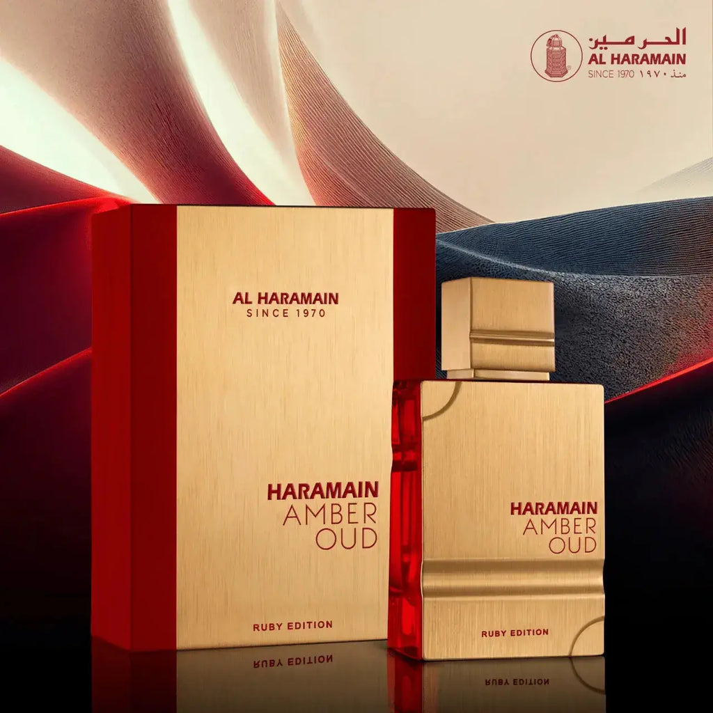 Perfume Haramain Rouge oriental ambarado unisex con vainilla y sándalo 