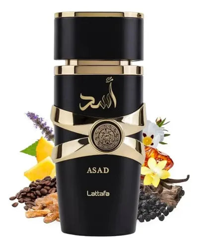 Perfume árabe Asad Lattafa 100ml masculino oriental especiado amaderado larga duración