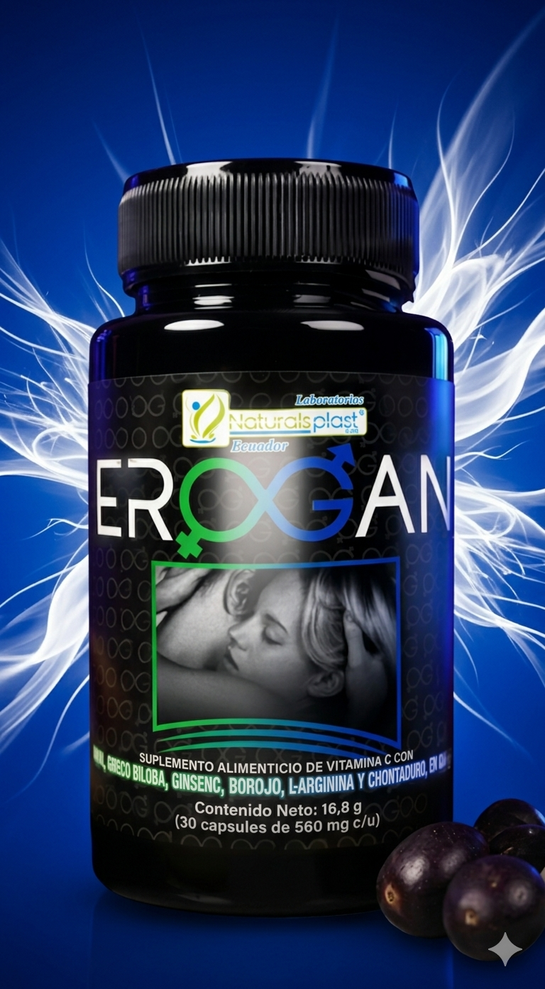 EROGAN 30 Cápsulas – Potenciador natural con maca, ginseng y ginkgo biloba para vitalidad masculina