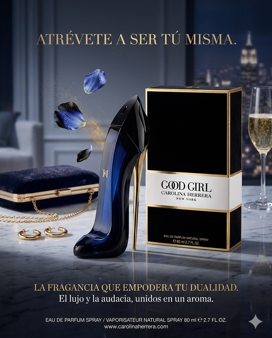 Perfume Good Girl Carolina Herrera tacón floral oriental jazmín vainilla cacao femenino 