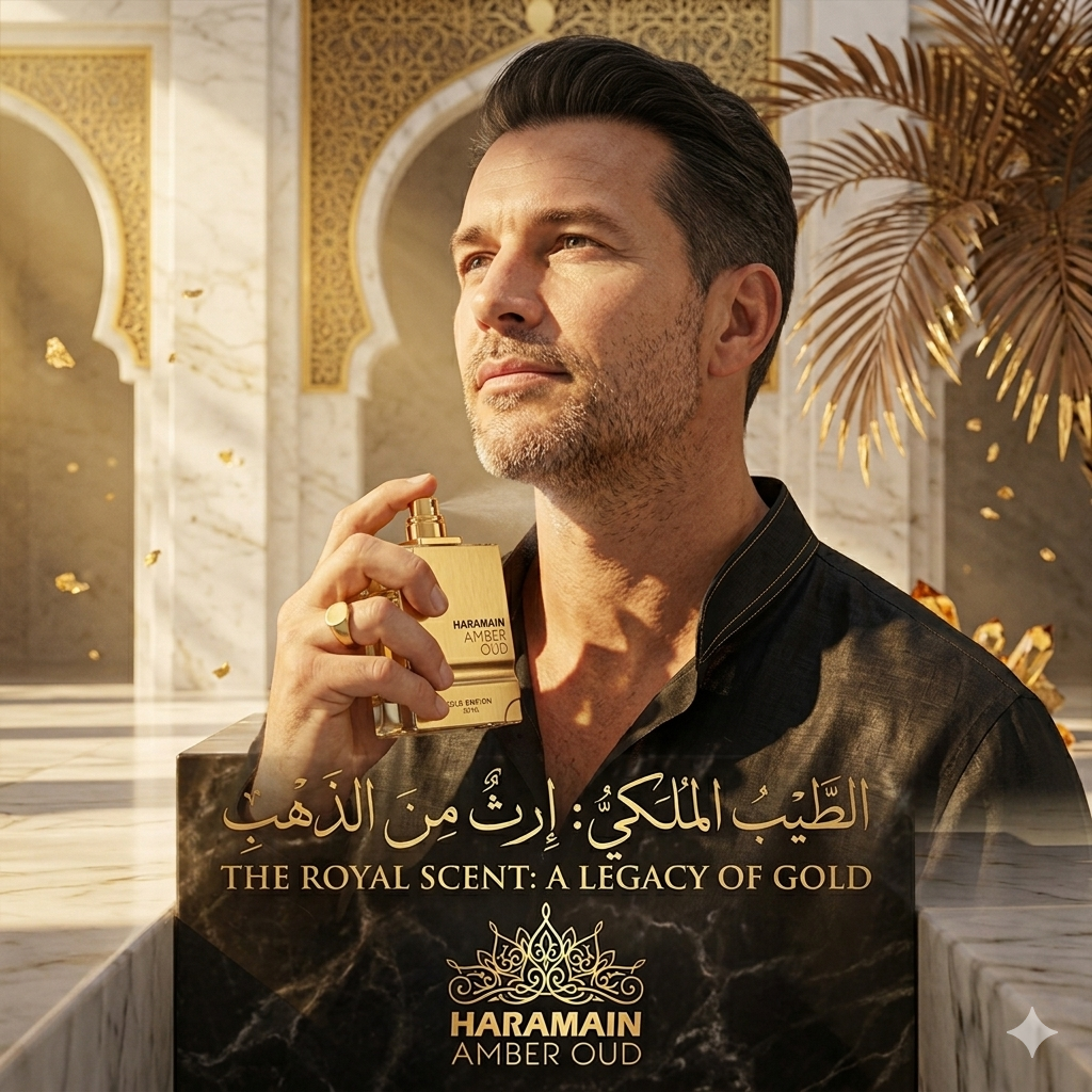 Perfume Al Haramain Gold en caja oriental floral dulce con ámbar y vainilla unisex 
