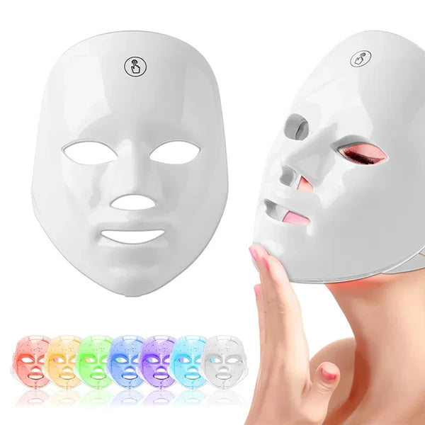 Máscara facial LED 7 colores rejuvenecimiento piel Ecuador