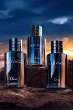 Perfume Sauvage Dior masculino aromático fougère notas bergamota cedro ambroxan duración 4-6 horas