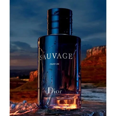 Perfume Sauvage Dior masculino aromático fougère notas bergamota cedro ambroxan duración 4-6 horas