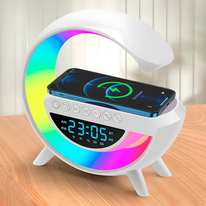Lampara Altavoz Inteligente G Speaker - Luz, Sonido y Carga Inalambrica 3 en 1 - AUREVAX