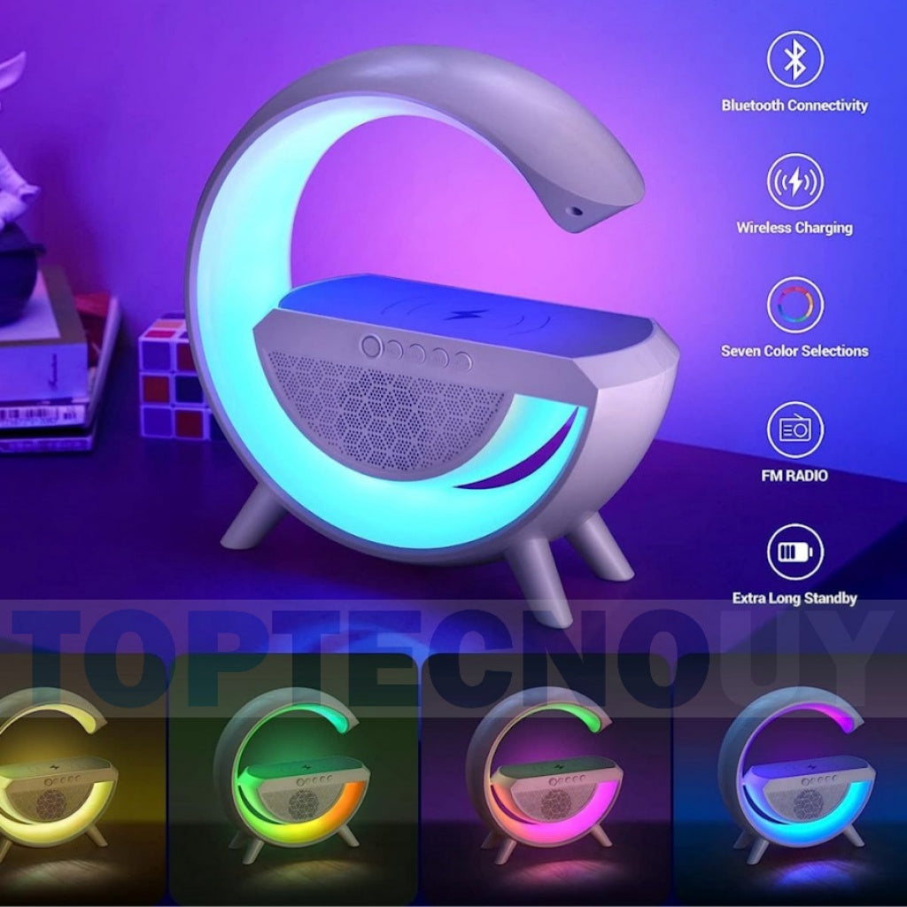 Lampara Altavoz Inteligente G Speaker - Luz, Sonido y Carga Inalambrica 3 en 1 - AUREVAX