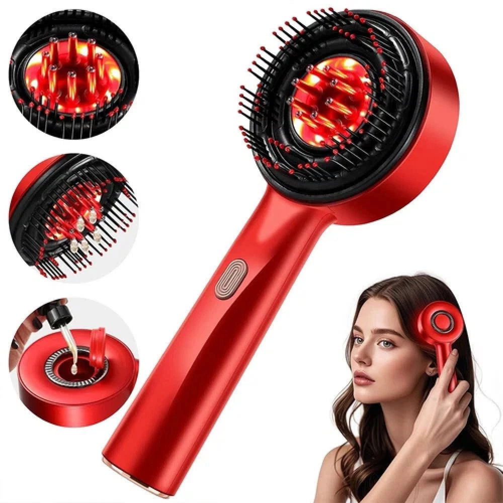 Cepillo Masaje Eléctrico Cabello LED Vibración